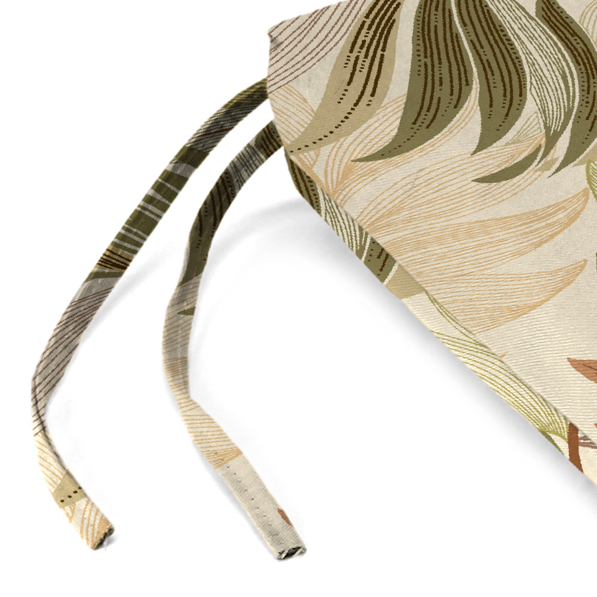 Jordan Manufacturing 48" x 18" Oasis Nutmeg Beige Leaves Rectangular Outdoor Settee Swing Bench Cushion with Ties