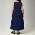 thumbnail image 7 of Karymi Plus Size Bow Keyhole Sleeveless Midi Dress, High Waist A-Line Casual Flowy Summer Dress with Pockets Easter Dress, 7 of 7