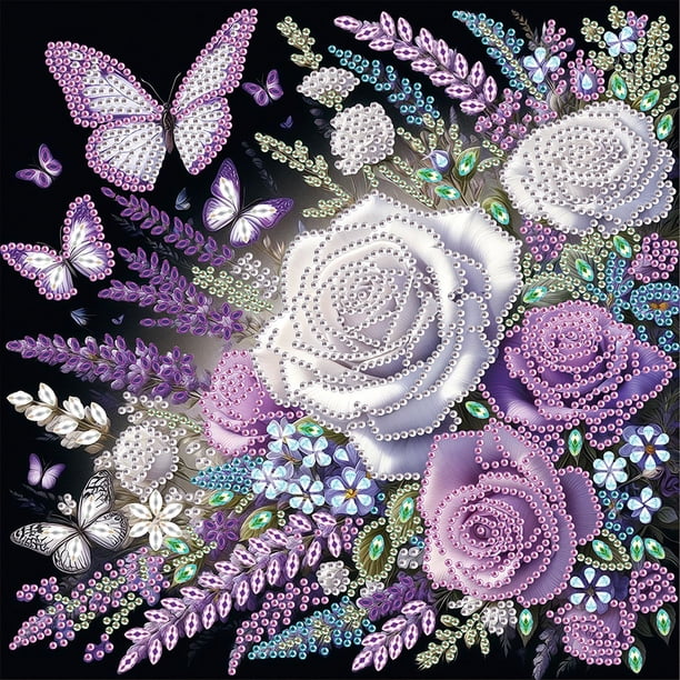 5D DIY Con Forma Especial Parcial Mariposa Rosa 30x30cm