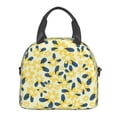 thumbnail image 3 of ZNDUO Reusable Lunch Box, Adjustable Shoulder Strap Yellow Cartoon Abstract Flower Pattern Lunch Bag, 3 of 8