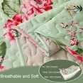 thumbnail image 3 of Exclusivo Mezcla Floral Quilt Set Queen Size, 3-Piece Reversible Quilt Bedding Set with Botanical Pink Flower Pattern, Lightweight and Soft Bedspread Coverlets, 3 of 7