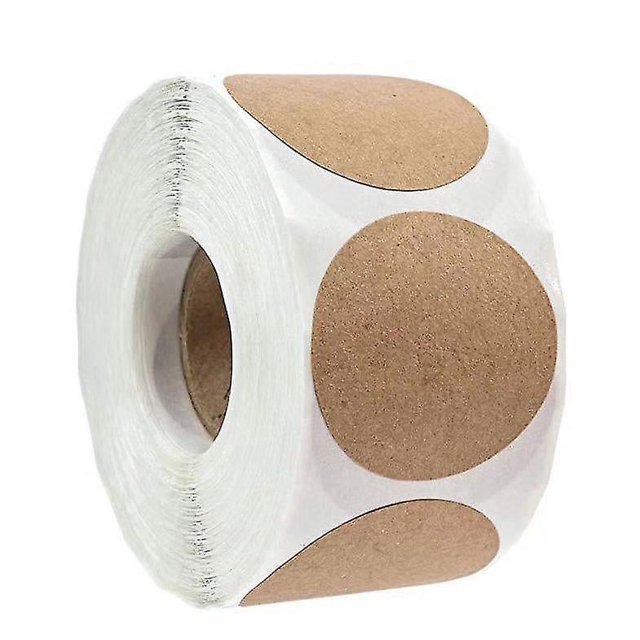 2 Natural Brown Kraft Stickers (500 Per Roll) - Round Blank Stickers For Store Owners, Crafts, Organizing, Jar And Canning Labels, Price Tags, Clearan