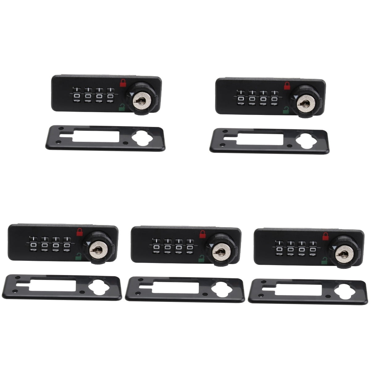 FRCOLOR 5pcs 4 Cam Lock Wardrobe Door Drawer Digital Lock for File Cabinet Drawer Lock