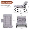 thumbnail image 3 of TLSUNNY Outdoor Papasan Rocking Chair with Ottoman for 2, Patio Lounge Chair W/ Cushion, Side Pocket, Sturdy Metal Frame, Patio Rocker Chair for Balcony, Backyard, Porch, Bedroom, 3 of 10