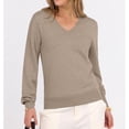 thumbnail image 5 of Garbnen Sweater for Women Knitted Basic V Neck Women Long Sleeve Shirt Lightweight Soft Fall Winter Warm Dressy Women's Tunic Tops XL, 5 of 6