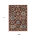 thumbnail image 3 of 5' X 8' Pink And Red Medallion Area Rug With Fringe, 3 of 5