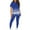 Dark Blue, variant on Frostluinai Plus Size Short Sets Women 2 Piece Outfits Summer Short Sleeve Jogger Tracksuit Fashion Graident Short Sleeve Stretch Yoga Legging