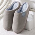 thumbnail image 2 of Laonim Men's Warm Closed Toe Home Plush Cotton Slippers, 2 of 4