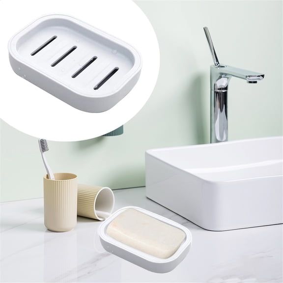 ZMGEJPW 1Pc Double Layer Draining Plastic Soap Dish, Plastic Bar Soap Holder, Suitable for Shower, Bathroom, Kitchen, Portable for Home, Travel & Daily Use