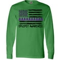 thumbnail image 3 of Inktastic Epilepsy Awareness Purple Ribbons and Flag Long Sleeve T-Shirt, 3 of 5