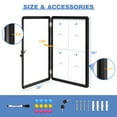 thumbnail image 4 of Enclosed Lockable 26"x20" Magnetic Whiteboard Cabinet for Wall Outdoor Use Noticeboard Tamperproof Dry Erase Cabinet for Wall Office with 4 Magnets, Black Aluminium Framed, 4 of 8