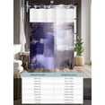 thumbnail image 6 of No Hook Cloth Fabric Shower Curtain with Snap in Liner, Purple Gray Waterproof Shower Curtains Set with See Through Top Window, Modern Oil Painted Art Abstract Geometric Bath Curtains Shower 66"x72", 6 of 6