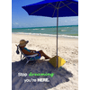 ALL-IN-ONE BEACH UMBRELLA SYSTEM. Includes ULTRA Base (compliant with the ASTM F3681-24 Beach Umbrella Safety Standard). (Deep Ocean Blue)