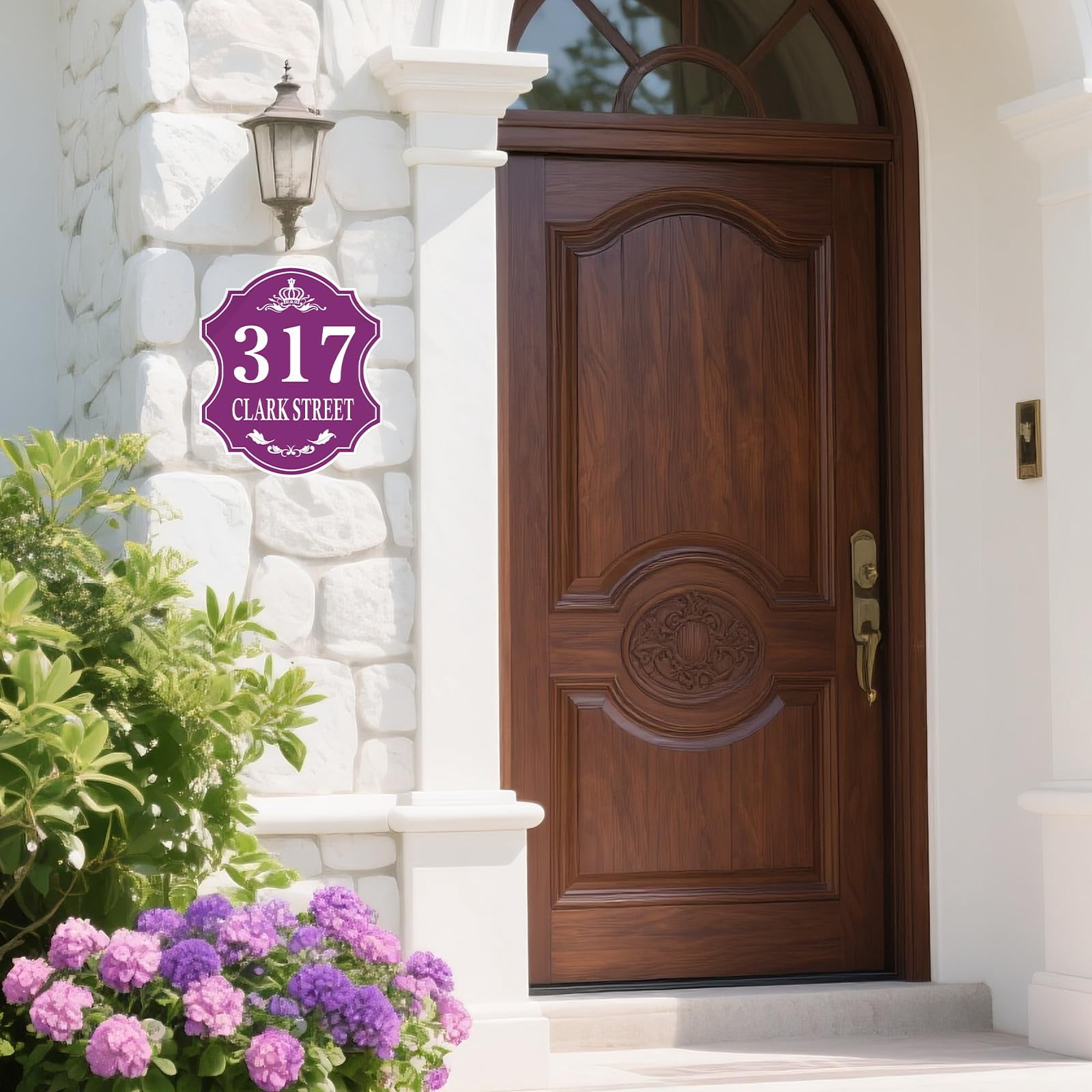 Personalized House Address Sign, Address Sign for House Home Office Street Yard Mailbox,Metal Aluminum Address Plaque,Indoor/Outdoor Use