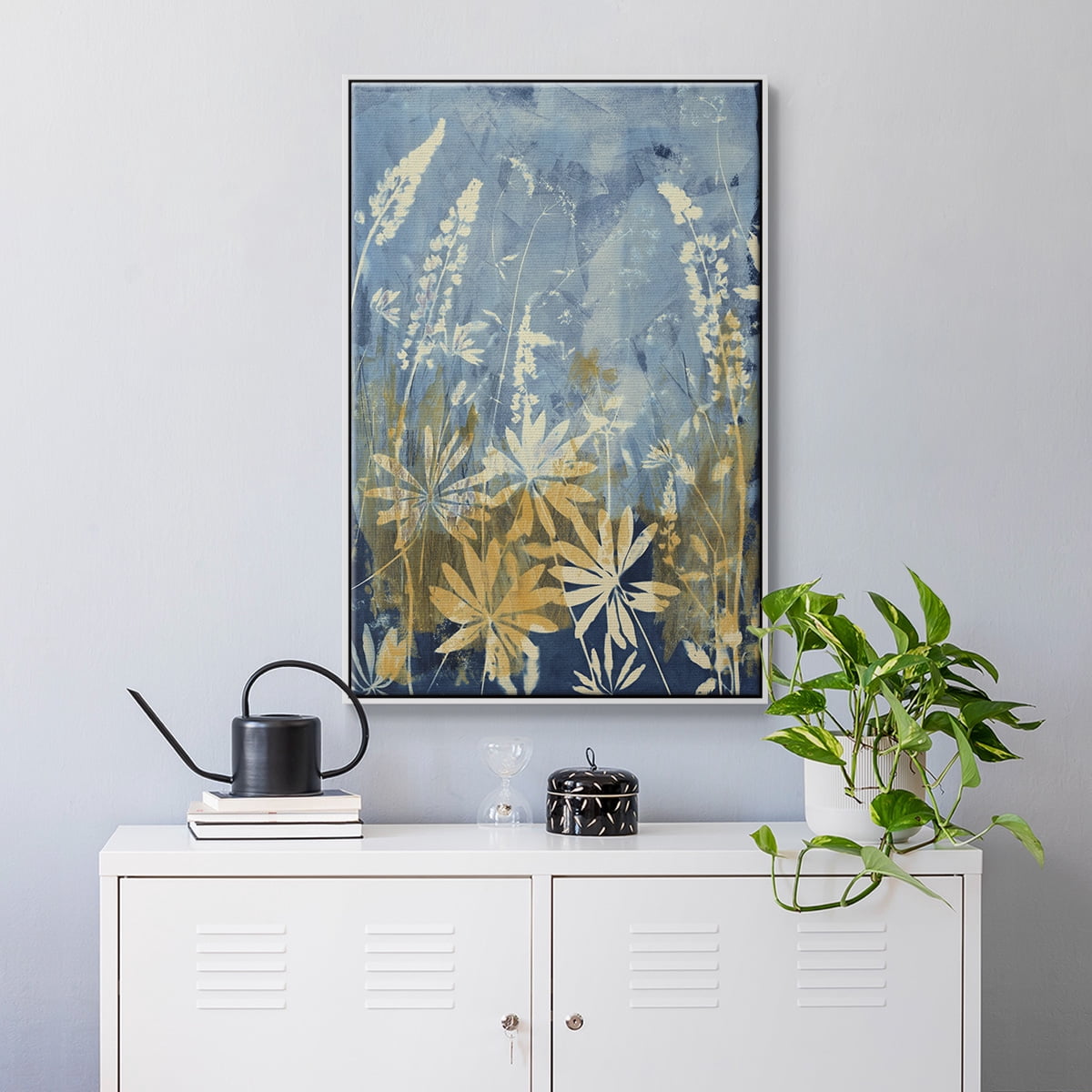 Wild Lupine Framed Premium Gallery Wrapped Canvas - Ready to Hang - 27 x 41 - White Floating Frame