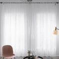 thumbnail image 2 of Zhuge Elegant Rose Lace Curtains Rod Pocket Light Filtering Floral Window Curtain Panels for Bedroom Kitchen Short Curtains, 2 Pieces (White,59"x63"), 2 of 5