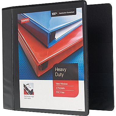 staples heavy duty 4 inch slant d 3 ring view binder walmart com