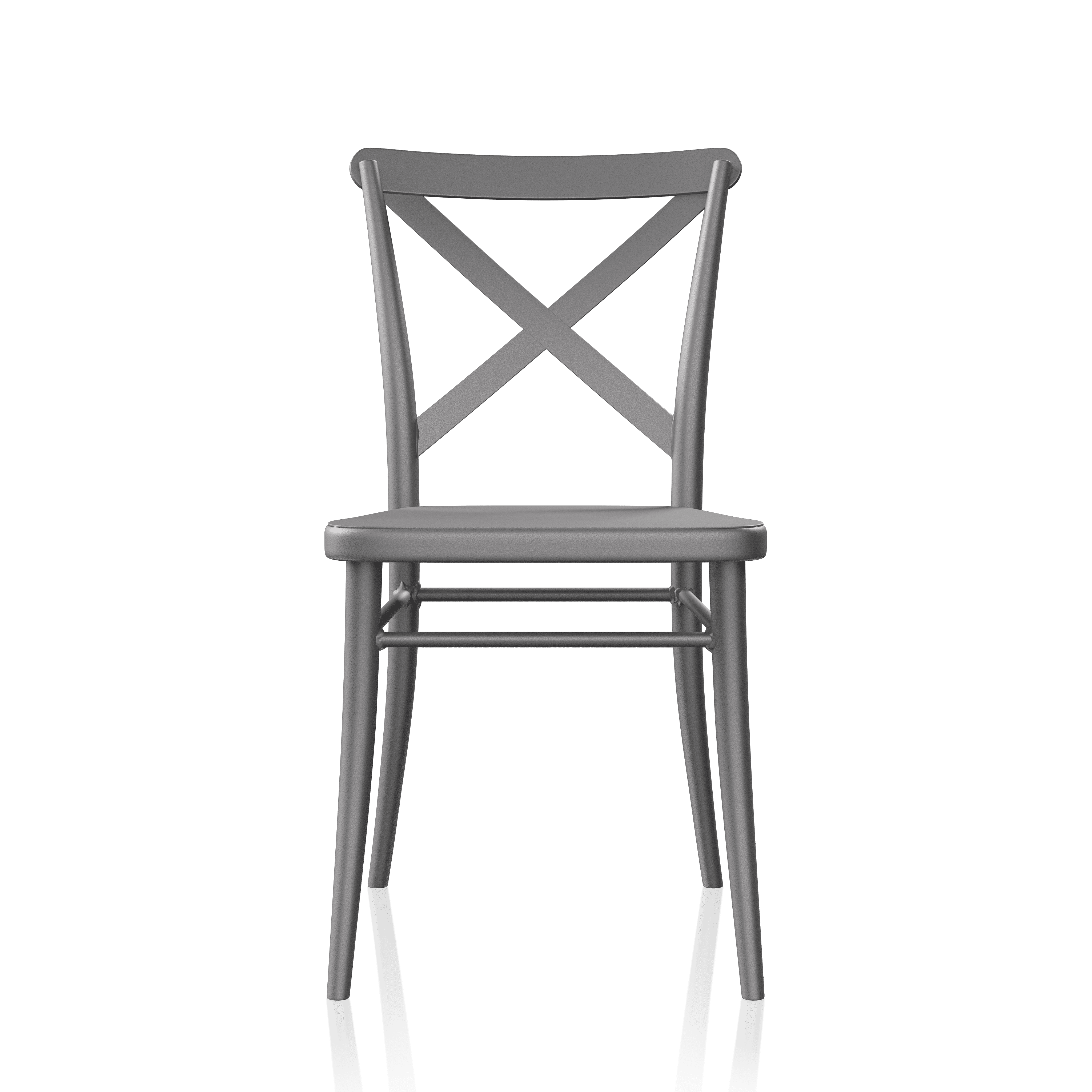 Furniture of America Frida Industrial Metal Dining Side Chair in Silver Matte Finish (Set of 2)
