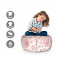 thumbnail image 2 of Vintage Botany Storage Toy Bag Chair, English Garden Art of Endemic Flowers and Butterflies, Stuffed Animal Organizer Washable Bag, Small Size, Pale Rose Pale Ruby, by Ambesonne, 2 of 3