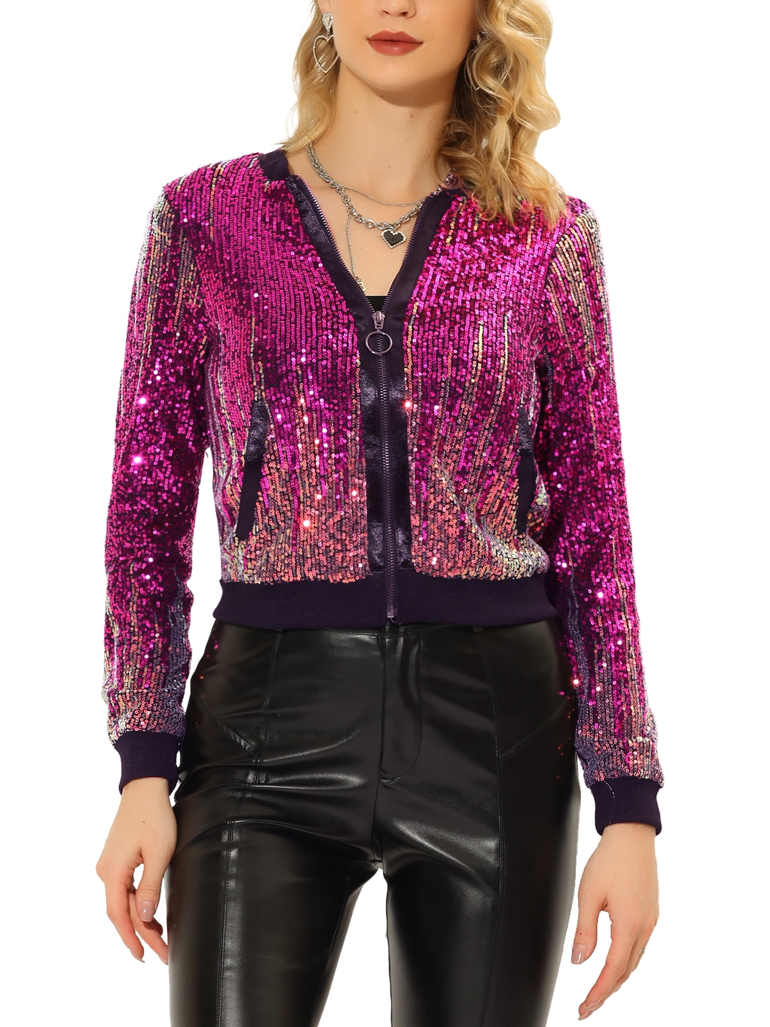 Lea \u0026 Viola Women's Black Bomber Jacket 