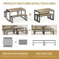 thumbnail image 4 of Aiho 45.5" Dining Table Set for 4, Kitchen Table with 2 Benches, Wood Dinette Sets with Metal Frame - Gray, 4 of 8