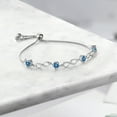thumbnail image 3 of Gem Stone King 925 Sterling Silver  Bracelet Persian Blue Round Moissanite (2.00 Cttw), 3 of 3