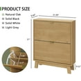 thumbnail image 2 of XgoodX Shoe Cabinet with 2 Flip Drawers, 37" Tall Narrow Fluted Shoe Storage Organizer for Entryway, Hidden Slim Wooden Shoe Rack Cabinet for Front Door Entrance, Hallway, Living Room, Natural Oak, 2 of 9