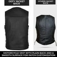 thumbnail image 6 of DEFY Men's Black Leather 10 Pockets Vest - Motorcycle Biker Vest, S, 6 of 8