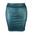 thumbnail image 5 of PERZOE Mini Skirt Women Mini Skirt Solid Color High Waist Slim Fit Skinny Matte Faux Leather Cozy Commuter Bodycon Skirt Streetwear, 5 of 8