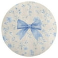 thumbnail image 3 of Blue Floral Ribbon Pattern Round Area Rugs for Bedroom Living Room, 6FT Soft Comfy Indoor Circle Carpets, Carpet Home Decor Floor Mat, 3 of 6