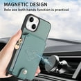 thumbnail image 5 of SaniMore Case for iPhone 14 Plus (6.7" 2022), [Crossbody Adjustable Lanyard Zipper Wallet Card Slots] PU Leather Luxury Love Heart Kickstand Magnetic Car Mount Wallet Cover foe Girls Women, Green, 5 of 11