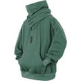 thumbnail image 1 of Yuyuzo Chandails à Capuchon en Molleton pour Hommes, Chandails à Col Bénitier, Chandail Décontracté, Automne Hiver, Hauts Amples, 1 of 2