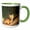 Green/White, variant on 3drose, Red Fox Pup in Front of Den - Na02 Aje0311 - Adam Jones, 11oz Two-tone Red Mug