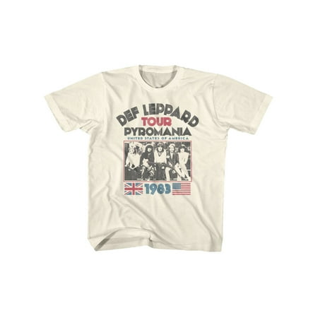 Def Leppard 1977 English Rock Band 1983 USA Pyromania Tour Natural Youth T-Shirt