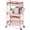 Pink, variant on 3-Tier Rolling Cart with Table Top, Metal Storage Cart on Wheels, Utility Organizer with Wooden Tray, Lockable Casters, Easy Assembly for Bathroom, Living Room, Office, Bedside, Pink