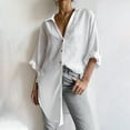 thumbnail image 1 of Ensembles pour Femmes Dédoublés Manches 3/4 Solides Tops Chemisier Col en V Pull Femme Blanc M, 1 of 8