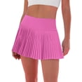thumbnail image 1 of Falda de tenis Eayouko plisada con pantalones cortos para mujer, color rojo rosa, 1 of 6