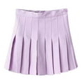 thumbnail image 3 of RUTAYY Women Fashion Casual Sports Solid Color A-Line Pleated Skirt Flowy Swing Skirts, 3 of 3