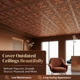 thumbnail image 6 of DCT10-Milan 2 ft. x 2 ft. PVC Glue-up or Lay-in Ceiling Tile in Aged Copper (40 Sq.ft / Pack) - 10 Pieces, 6 of 27