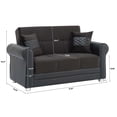 thumbnail image 6 of Ottomanson Convertible Sleeper Loveseat with Hidden Storage, Firm Seating, Black, 6 of 7