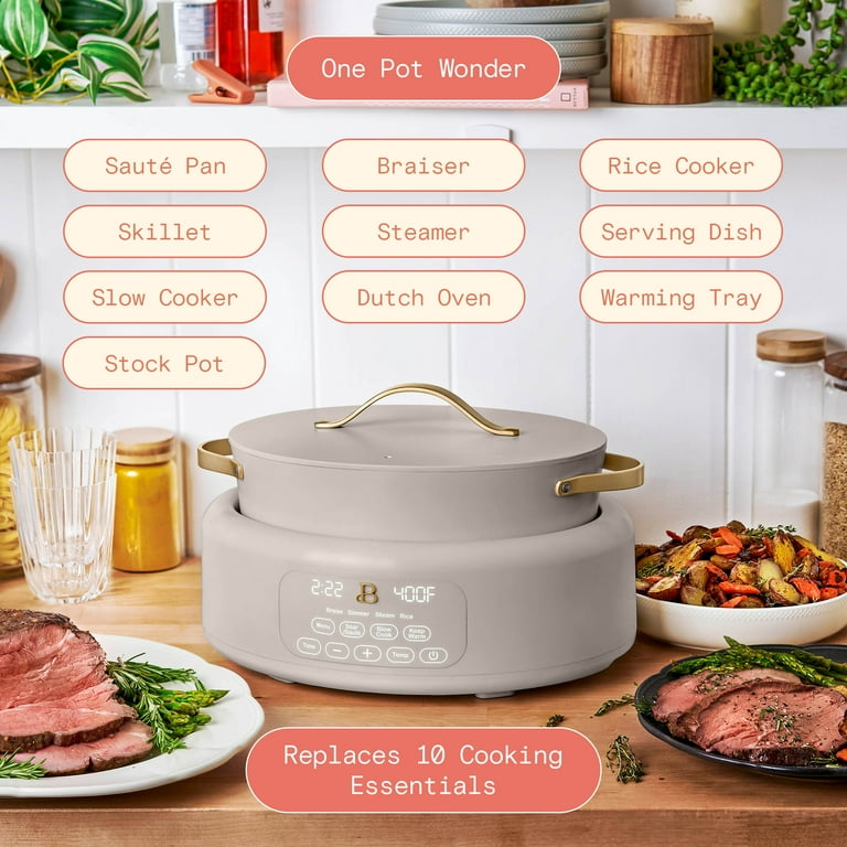Beautiful 10 in 1 Electric Multi-Cooker, Porcini Taupe by Drew Barrymore