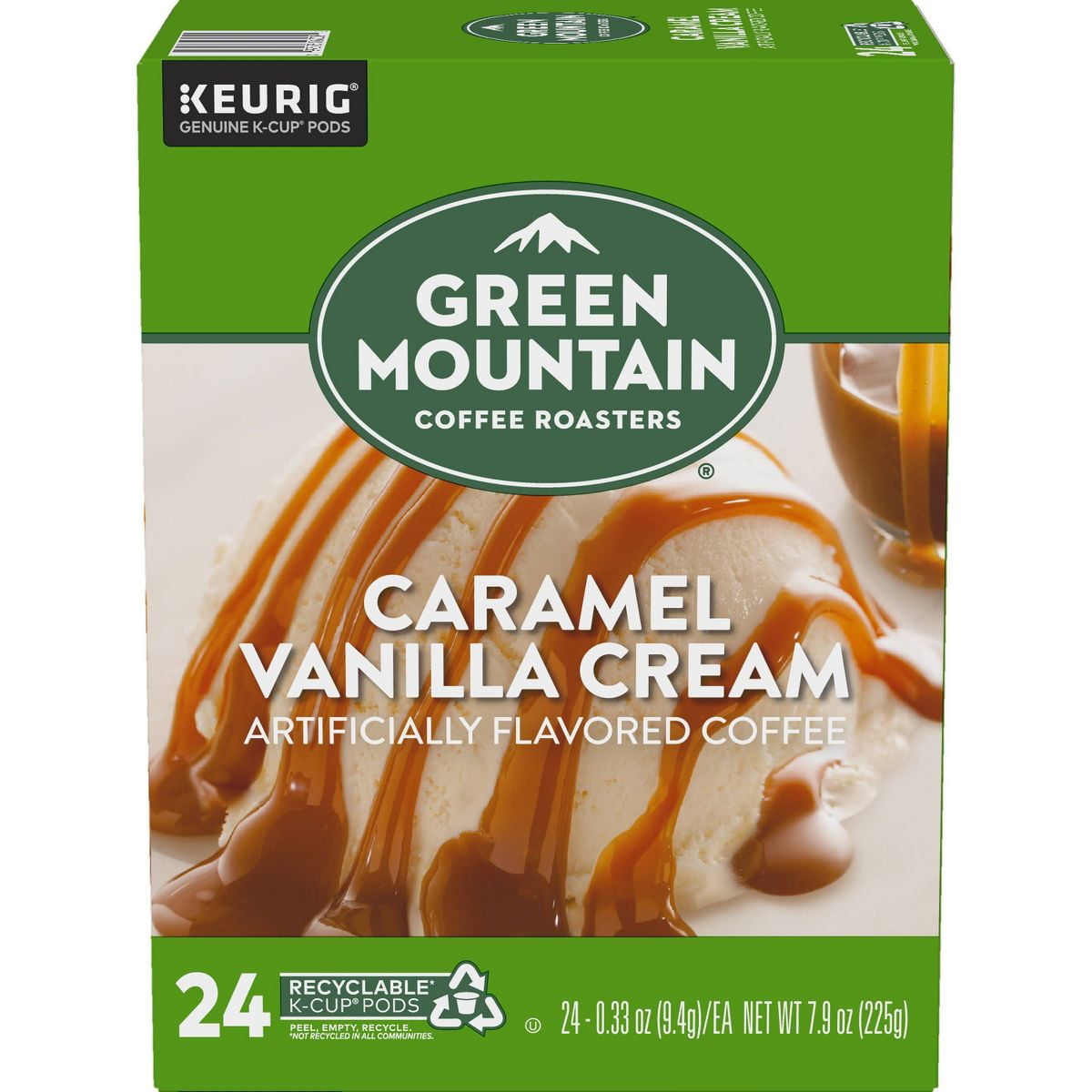 24ct Green Mountain Coffee Caramel Vanilla Cream Keurig K-Cup Coffee Pods Flavored Coffee Light Roast - Pack of 2