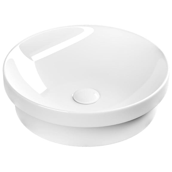 Ws Bath Collections Fly 3041 Fly 16-7/8" Circular Ceramic Drop In Or Vessel Bathroom Sink