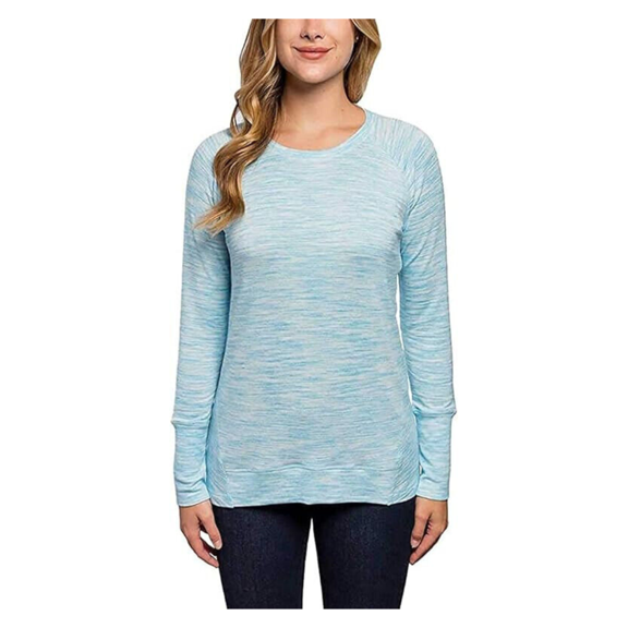 Champion Ladies' High-Low Hemline Crew Long Sleeve S/Jewel Blue