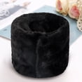 thumbnail image 1 of Winter Furry Plush Neck Warmer Solid Color Windproof Buttons Circle Loop Scarf Neckerchief winter gloves Black, 1 of 4