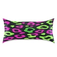 thumbnail image 3 of Pink Green Leopard Pattern Queen Size Satin Pillowcase 30''x20'' Double-Sided Print Soft Wrinkle Resistant, 3 of 9