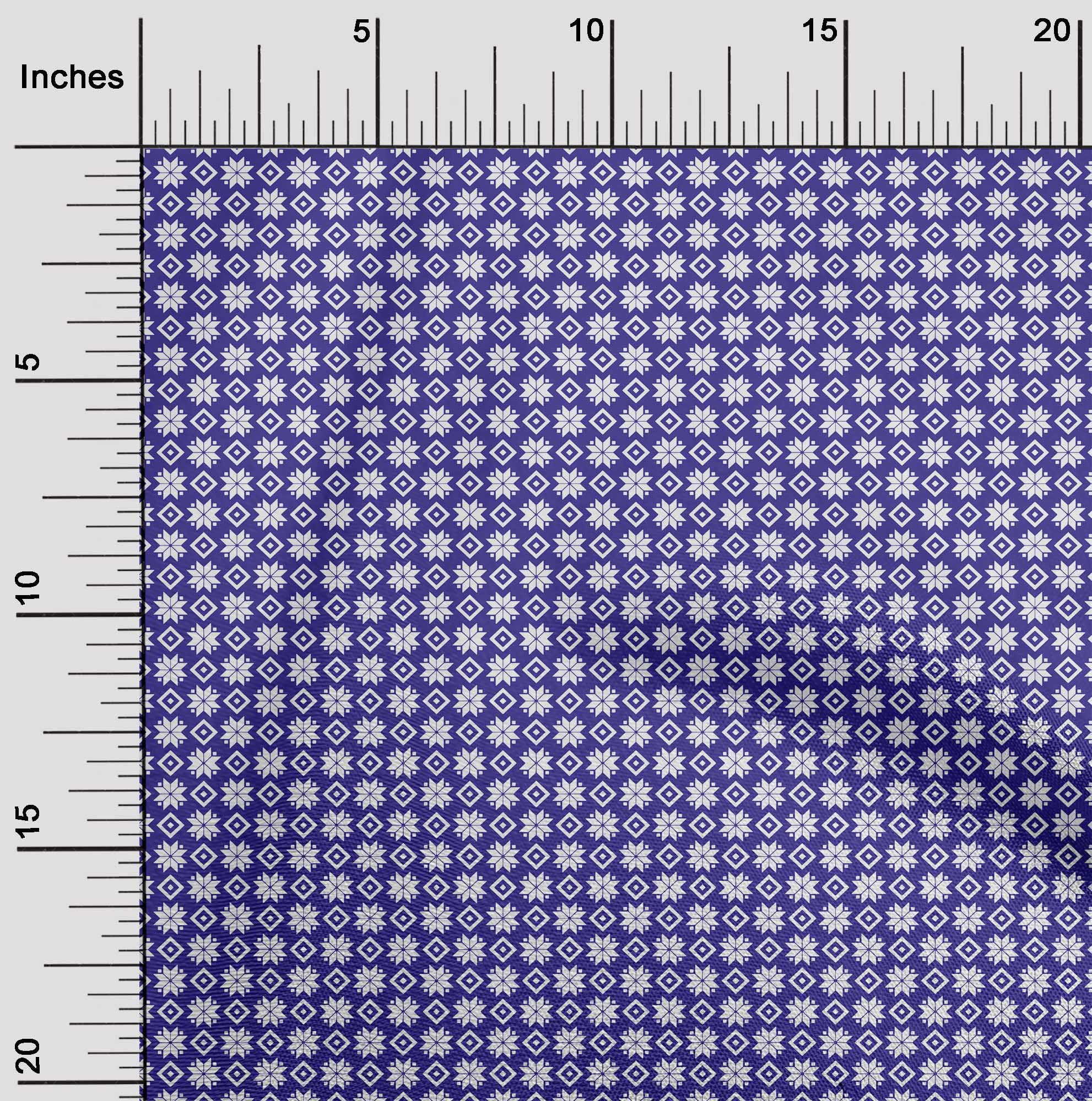 oneOone Cotton Poplin Indigo Blue Fabric Christmas Sewing Material Print Fabric By The Yard 56 Inch Wide