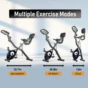 leikefitness LEIKE X Bike Ultra-Quiet Folding Exercise Bike, Magnetic Upright Bicycle with Heart Rate,LCD Monitor and easy to assemble