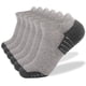 thumbnail image 2 of Calcetines Prolriy para hombre, bajos, con amortiguación, para correr, corte atlético, transpirables, 6 pares, calcetines tobilleros para hombre y mujer, calcetines deportivos para hombre, gris M, 2 of 4