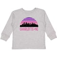 thumbnail image 3 of Inktastic Charlotte North Carolina Gifts Skyline Girls Long Sleeve Toddler T-Shirt, 3 of 5